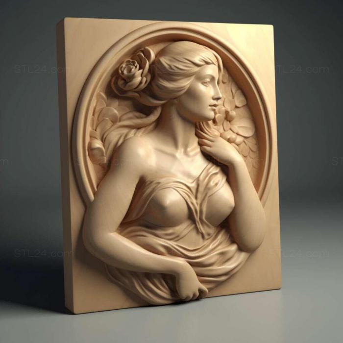 Characters (st Aphrodite 4, HERO_2724) 3D models for cnc